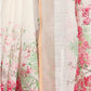 Rajwada Off White Cotton Linen Solid Printed Saree For Women
