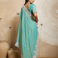 Rajwada Sea Green Chiffon Embroidered Saree For Women