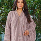Rajwada Mauve Organza Embroidered Semi Stitched Kurta Set For Women