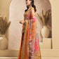 Rajwada Orange Cotton Linen Zari Work Saree For Women