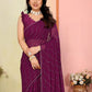Rajwada Purple Georgette Embellished Saree For Women