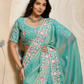 Rajwada Sea Green Chiffon Embroidered Saree For Women