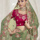 Rajwada Light Green Organza Embroidered Elegant Saree For Women