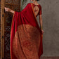 Rajwada Red Silk Blend Printed Elegant Saree For Women