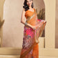 Rajwada Orange Cotton Linen Zari Work Saree For Women
