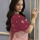 Rajwada Pink Georgette Embroidered Elegant Saree For Women