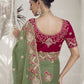 Rajwada Light Green Organza Embroidered Elegant Saree For Women