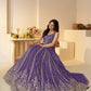 Rajwada Purple Jimmy Choo Embroidered Semi-Stitched Lehenga For Women