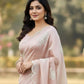 Rajwada Peach Organza Embroidered And Cutwork Solid Saree For Women