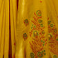 Rajwada Mustard Yellow Cotton Blend Solid Saree For Women