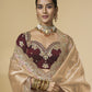Rajwada Beige Tissue Embellished Saree For Women