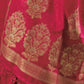 Rajwada Red Satin Woven Saree With Unstitched Blouse For Women