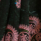 Rajwada Black Silk Blend Embroidered Saree With Unstitched Blouse For Women