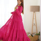 Rajwada Pink Georgette Embroidered Stitched Gown For Women