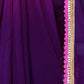 Rajwada Pink And Blue Georgette Lace Work Saree With Unstitched Blouse For Women