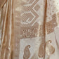 Rajwada Off White Satin Woven Saree With Unstitched Blouse For Women