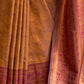 Rajwada Gold Silk Blend Woven Saree With Unstitched Blouse For  Women
