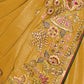 Rajwada Yellow Satin Embroidered Elegant Saree For Women