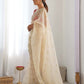 Rajwada Beige Organza Embellished Solid Saree For Women