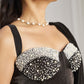 Rajwada Black Organza Solid Ready To Wear Saree With Stitched Blouse For Women