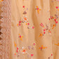 Rajwada Beige Georgette Embroidered Saree With Unstitched Blouse For Women