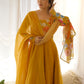Rajwada Yellow Georgette Printed Stitched Kurta Set For Women