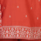 Rajwada Red Cotton Blend Embroidered Kurta Set For Women