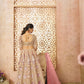 Rajwada Beige Banarasi Silk Embroidered Semi-Stitched Lehenga For Women