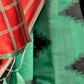 Rajwada Green Silk Blend Woven Saree With Unstitched Blouse For Women