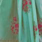 Rajwada Sea Green Silk Blend Woven Saree With Unstitched Blouse For Women