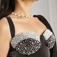 Rajwada Black Organza Solid Ready To Wear Saree With Stitched Blouse For Women