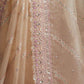 Rajwada Cream Soft Net Embellished Saree For Women