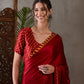 Rajwada Red Silk Blend Printed Elegant Saree For Women