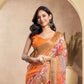 Rajwada Orange Cotton Linen Zari Work Saree For Women