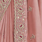 Rajwada Pink Georgette Embroidered Elegant Saree For Women