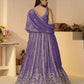 Rajwada Purple Jimmy Choo Embroidered Semi-Stitched Lehenga For Women