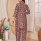 Rajwada Magenta Rayon Floral Printed Semi-Stitched Co-Ord Set For Women
