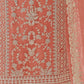 Rajwada Peach Silk Blend Embroidered Semi Stitched Kurta Set For Women