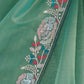Rajwada Sea Green Net Sequins Embroidered Saree With Unstitched Blouse For Women