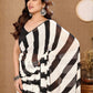 Rajwada Black And White Georgette Printed Saree For Women