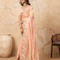 Rajwada Peach Chiffon Embroidered Saree For Women