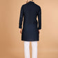 Rajwada Navy Blue Viscose Silk Sequins Stitched Kurta For Men