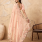 Rajwada Peach Chiffon Embroidered Saree For Women