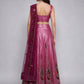 Wine Net Embellished Lehenga