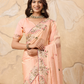 Rajwada Peach Chiffon Embroidered Saree For Women
