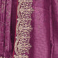 Rajwada Purple Satin Embroidered Saree For Women