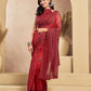 Rajwada Maroon Cotton Linen Zari Work Saree For Women