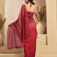 Rajwada Maroon Cotton Linen Zari Work Saree For Women