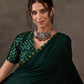 Rajwada Green Silk Blend Printed Elegant Saree For Women
