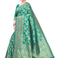 Rajwada Sea Green Silk Blend Embellished Saree For Women
